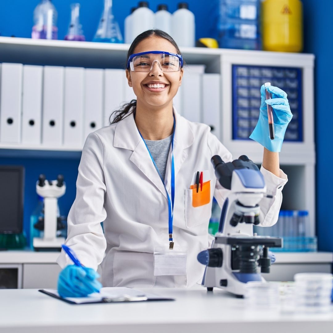SBB working in the blood bank lab