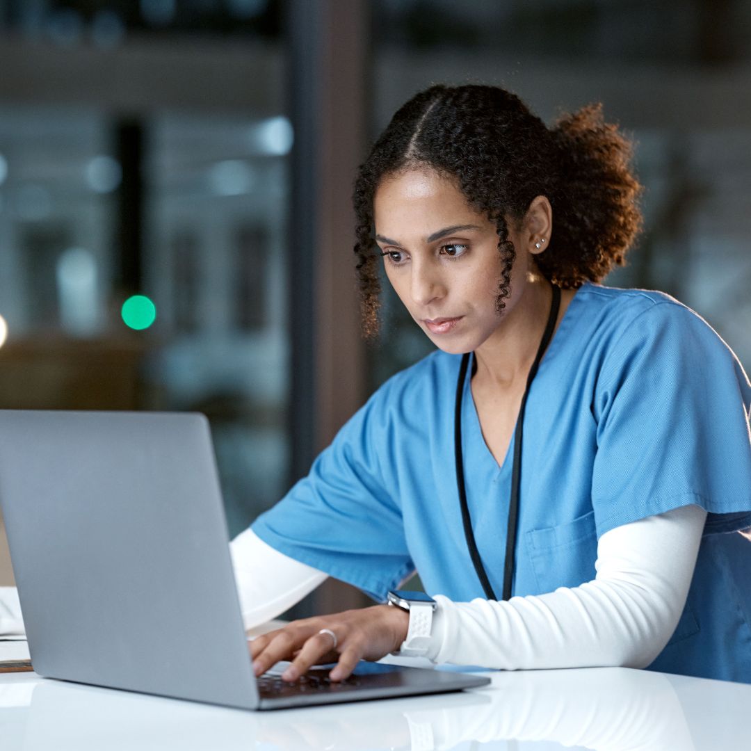 EKG technician studying online