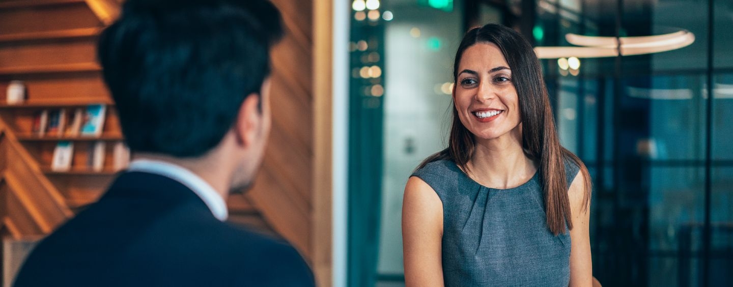 Woman being interviewed for a job