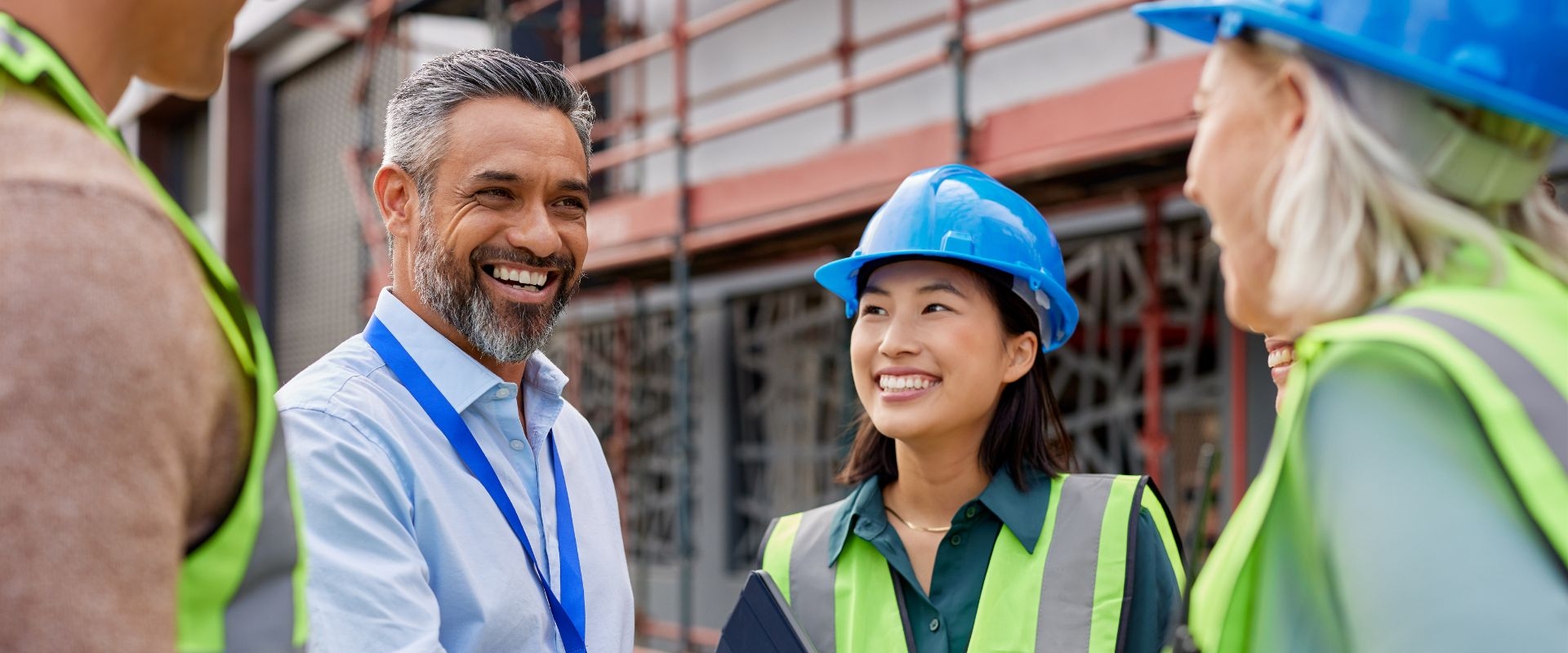 Group of construction professionals meeting