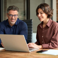 Professionals work together using AI