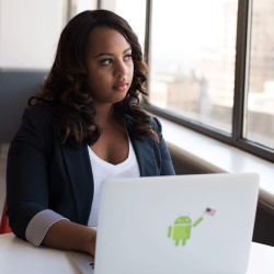 Android app developer working on a Chromebook
