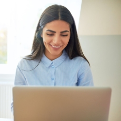 Data scientist using a laptop