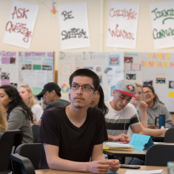 Student in a classroom